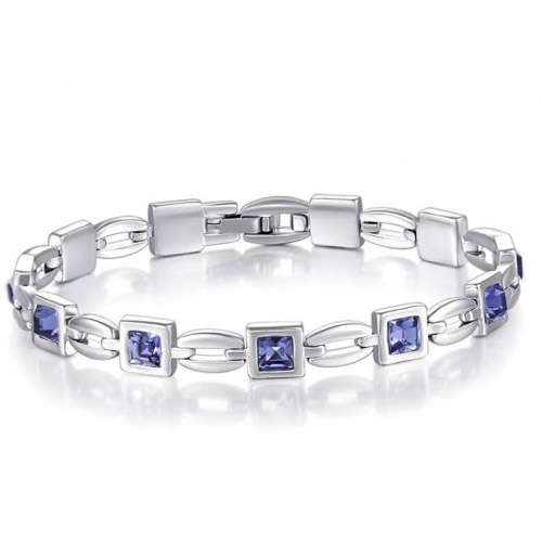 X0008QX63E7 Austrian Crystal Tennis Bracelet- Purple