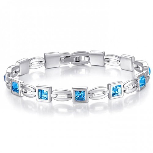 X000Q8X45P Austrian Crystal Tennis Bracelet- Blue