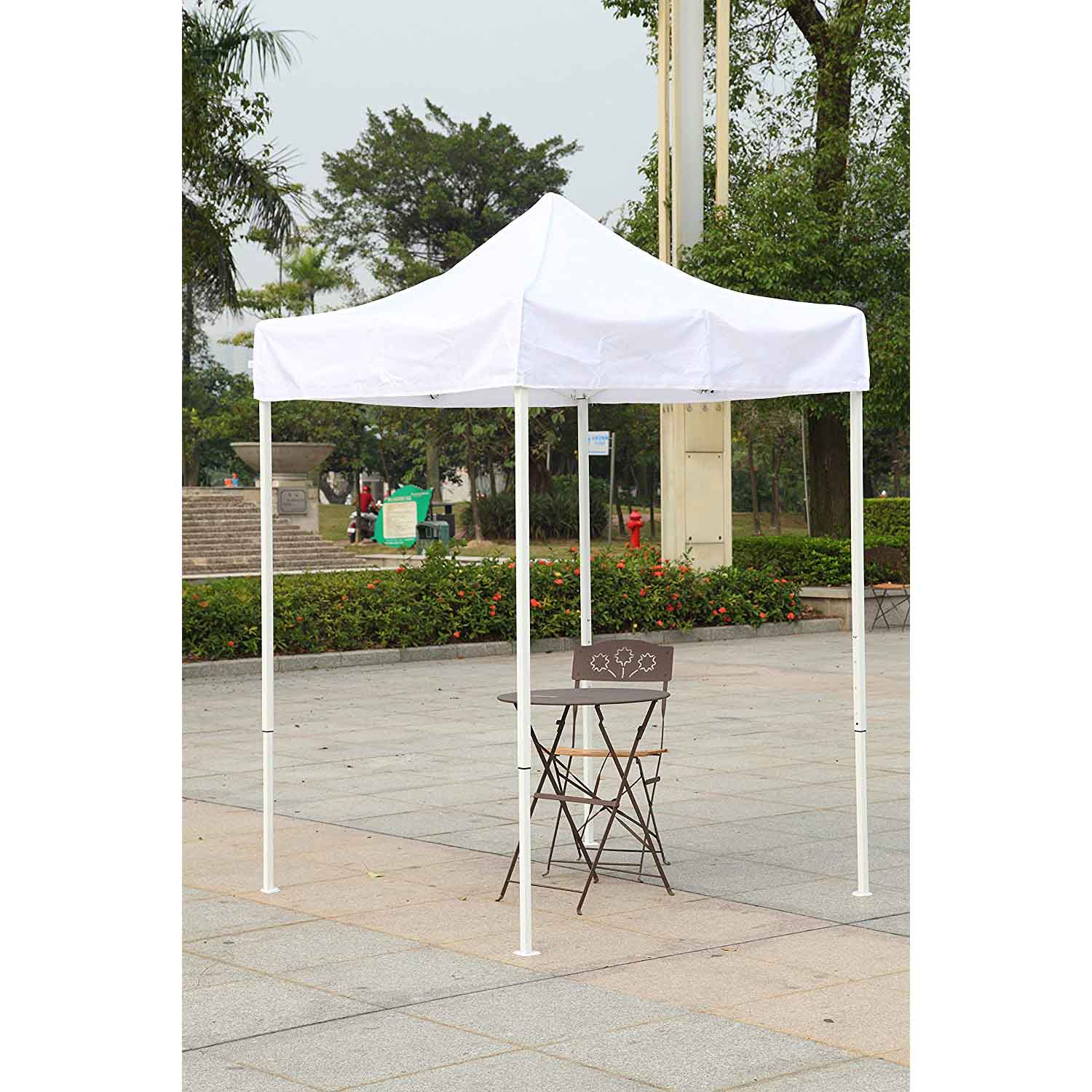 American Phoenix Multicolor Canopy Tent 5x5 Feet Party Tent [White Frame] Gazebo Canopy Commercial Fair Shelter Car Shelter Wedding Party Easily Pop U